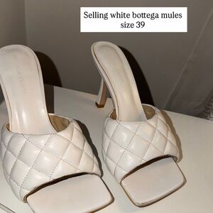 Bottega Veneta Cream Quilted Mules